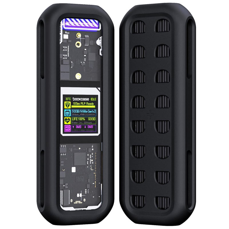 DOCKCASE Resilient Silicone Case Full-Body Protective Case Designed for DOCKCASE M.2 PLP SSD Enclosure and Explorer Edition M.2 NVMe SSD Enclosure [Space Gray] - Image 1
