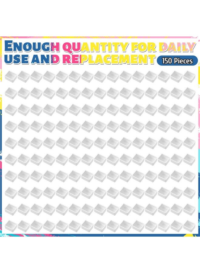 كويكاي 150 قطعة نصف مقالي ألوان مائية فارغة مع 150 قطعة شريط مغناطيسي أبيض من البلاستيك طلاء نصف مقالي فنان نصف مقالي ألوان مائية مناسبة للزيوت المائية أو الأكريليك لوحة طلاء القصدير للسفر رسم فني - Image 2