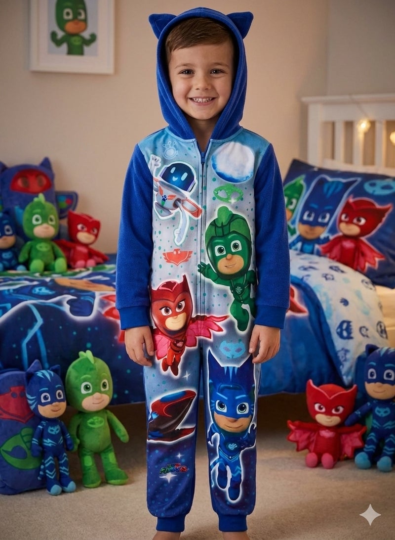 بي جيه ماسكس بيجامات للأولاد من PJ MASKS مصنوعة من الصوف الدقيق، ملابس نوم شاملة للأطفال من Kids TV - Image 5