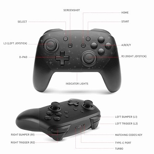 NITHO COSMOS Wireless Controller for PC, Windows, Switch, iOS, Android, Gaming Gamepad with Dynamic RGB Lights | 6-Axis Motion Sensor | Programmable Turbo | Dual Vibration | Lightweight - Image 2