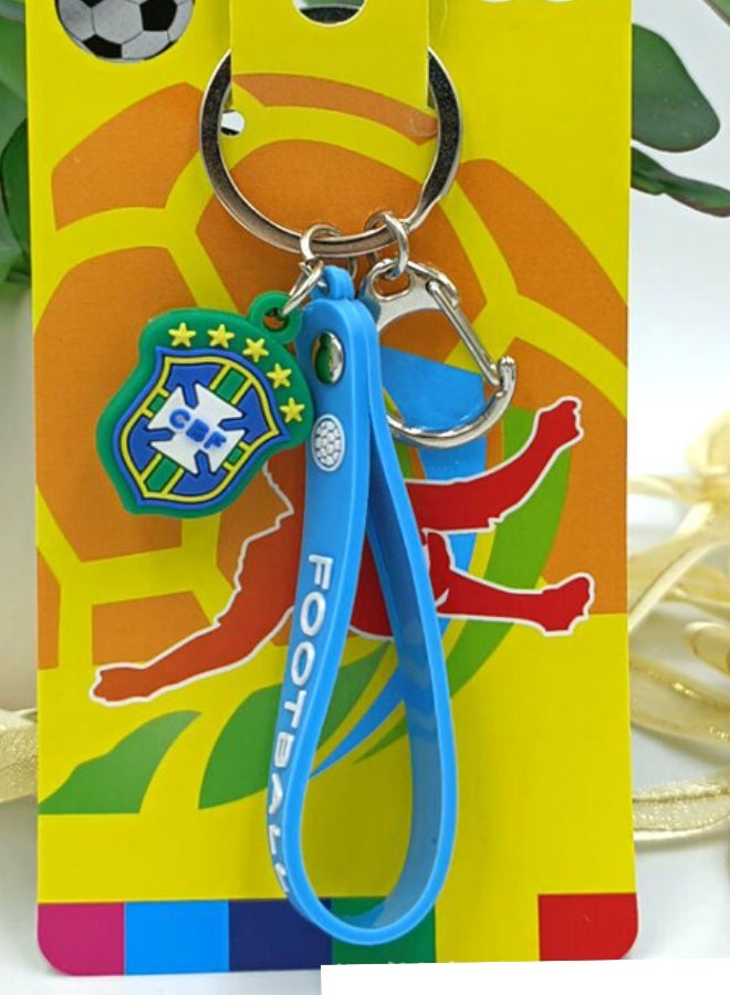 PVC Keychain Small Standard C Buckle Rope Ball logo fan Keychain Brazil 1