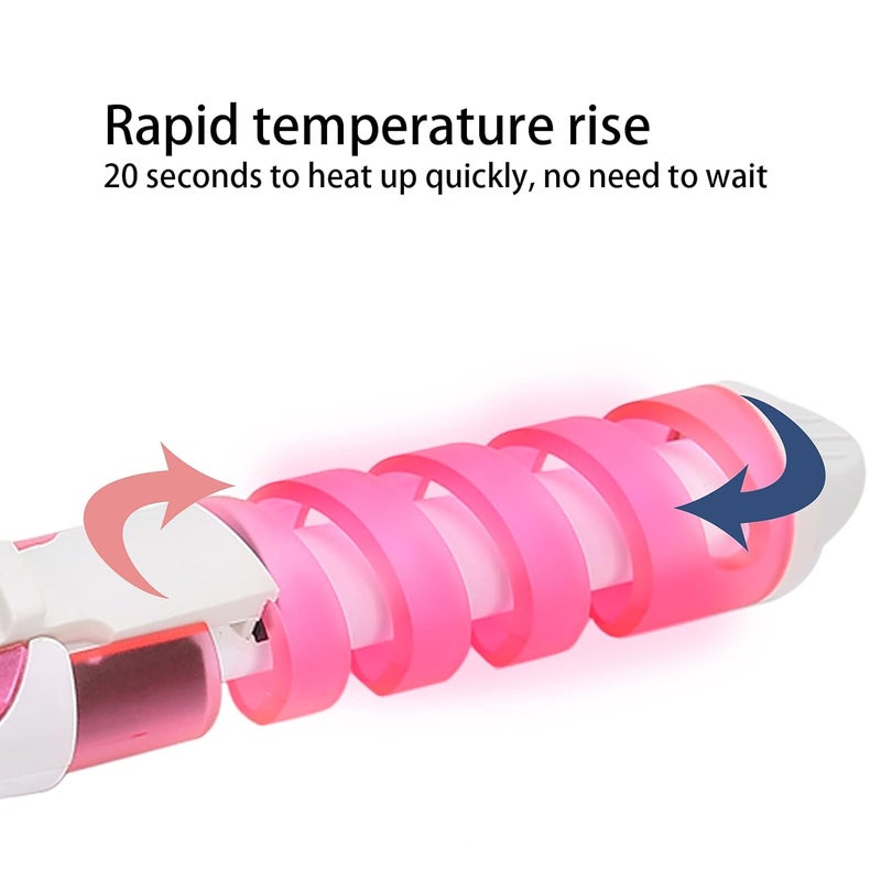 klarako Hair Waver,Electric Hair Curling Wand Spiral Hair Curler Hair Crimper Curling Iron Hairstyling Tool Home Curling Iron 110\u2011240V gift for Women Girl party (pink) Pink - Image 2