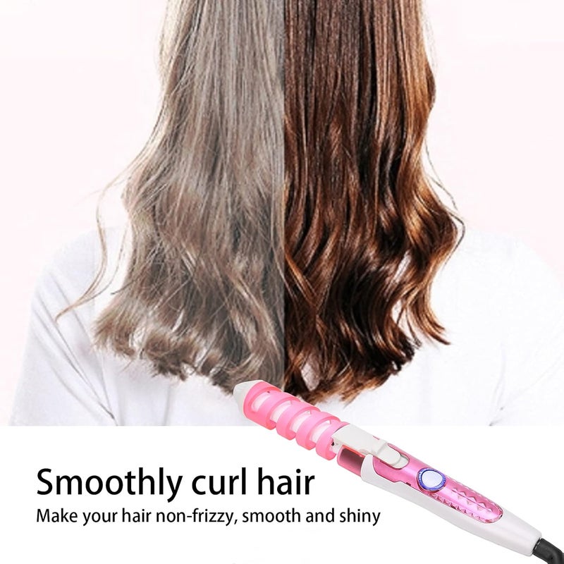 klarako Hair Waver,Electric Hair Curling Wand Spiral Hair Curler Hair Crimper Curling Iron Hairstyling Tool Home Curling Iron 110\u2011240V gift for Women Girl party (pink) Pink - Image 4