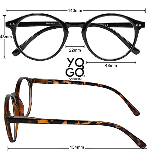 Yogo Vision Blue Light Blocking Glasses Men Women Vintage Computer Glasses Blue Light Protection Round Rim Frame Anti Eyestrain Blue Light Blocker Eyeglasses (4 pack) - Image 4