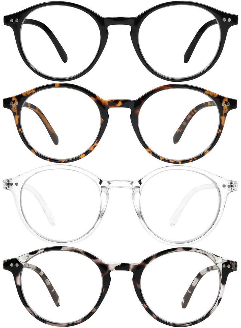 Yogo Vision Blue Light Blocking Glasses Men Women Vintage Computer Glasses Blue Light Protection Round Rim Frame Anti Eyestrain Blue Light Blocker Eyeglasses (4 pack) - Image 1