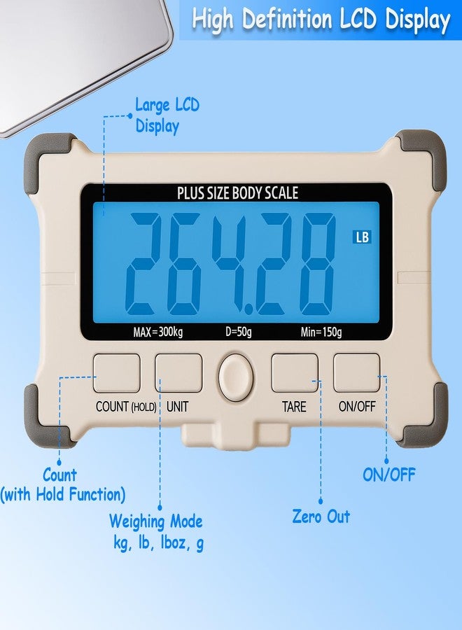 King Mills Extra Wide Heavy Duty Scale for Body Weight, 300kg/660 Lb Bariatric Scale with Easy to Read External Digital Display,Gift for Plus Size Person Over 500lbs - Image 5