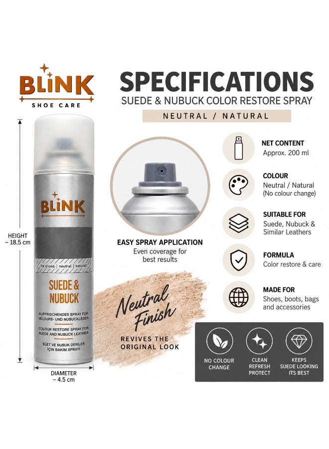 BLINK Suede & Nubuck Color Restore Spray – Neutral/Natural | Revives Faded Suede & Nubuck Leather - Image 4