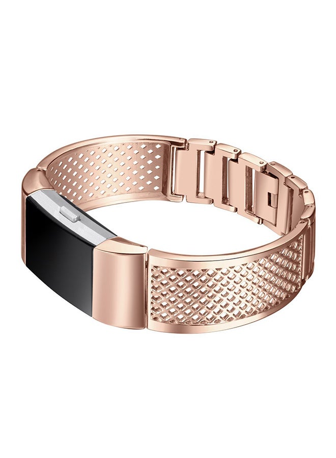ISank Steel Replacement Watch Band For Fitbit Charge 2 Rose Gold - Image 2
