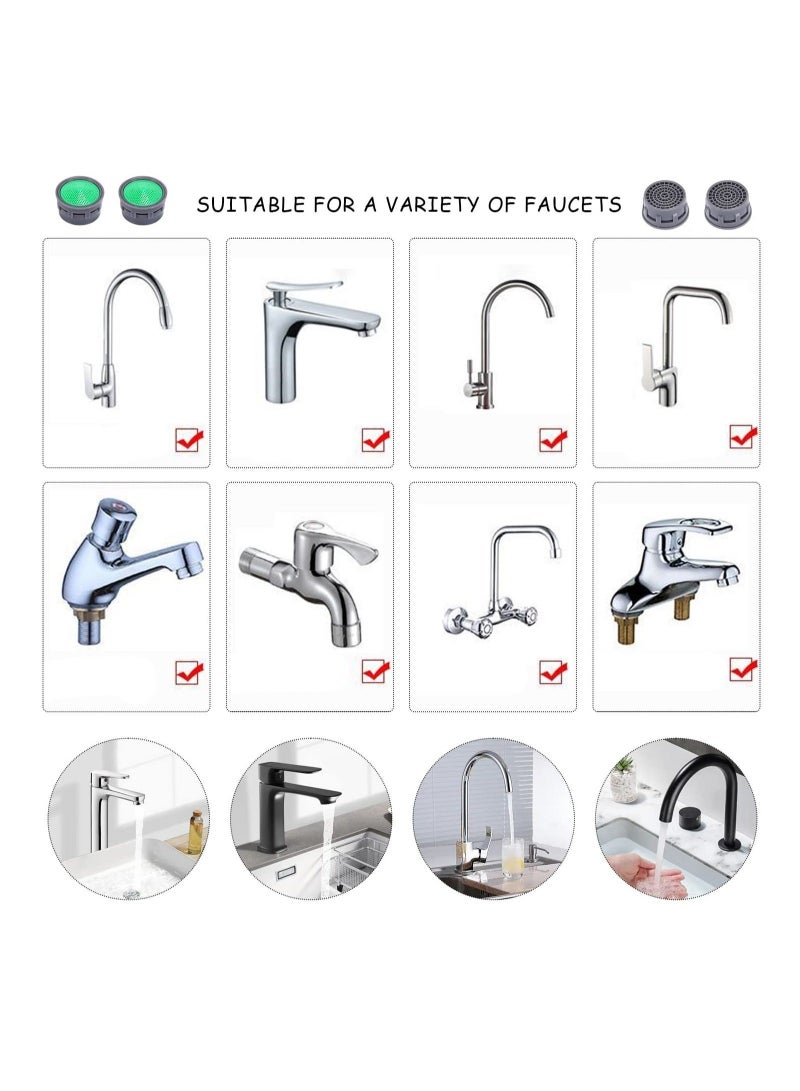 Captaintech Faucet Aerator, with Gasket, Faucet Filter, Faucet Limiter, Bathroom Accessories, Filter Inserts, Faucet Replacement Parts, Apply to Bathroom, Kitchen, Green, Sink Tap, 2.1*1.8*1.1cm( 30 Pack) - Image 5