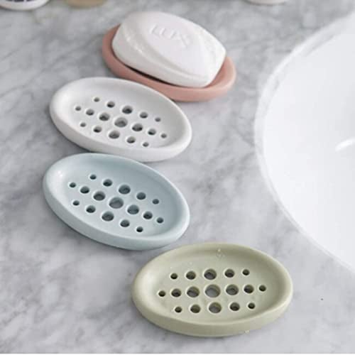 Mockery Soap Holder Tray with Drain Holes for Shower Scrubber Bathroom Kitchen Sponge, Self Draining Non-Slip Stand Soap Holder, Silicone Drainer Dish (Random Color, Pack of 1) - Image 2