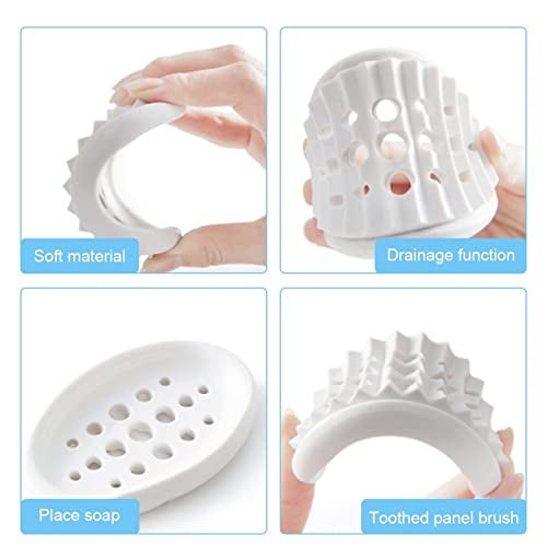 Mockery Soap Holder Tray with Drain Holes for Shower Scrubber Bathroom Kitchen Sponge, Self Draining Non-Slip Stand Soap Holder, Silicone Drainer Dish (Random Color, Pack of 1) - Image 5