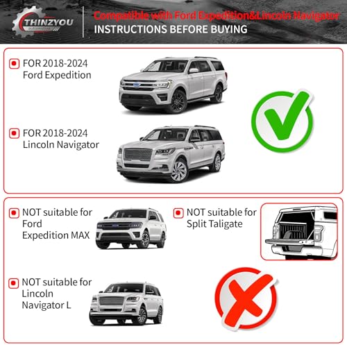 Thinzyou Cargo Mat Compatible with 2018-2024 Ford Expedition Lincoln Navigator (Not for Max or L Models) Cargo Liner Trunk Liner 2023 Expedition 7&8 Seats Accessories (Trunk Mat+Backrest Mats) - Image 4