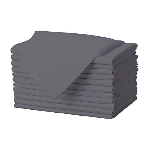 Gee Di Moda Cloth Napkins - 17 x 17 Inch Charcoal Dinner Napkins - Set of 12 Soft & Absorbent Washable Fabric Cloth Table Napkins with Hemmed Edges for Hotel Restaurant, Holiday Parties & Wedding - Image 1