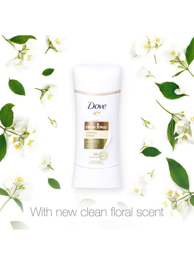 Even Tone Antiperspirant Deodorant for Uneven Skin Tone Calming Breeze Sweat Block for All-Day Fresh Feeling 3 Count 2.6 Ounce