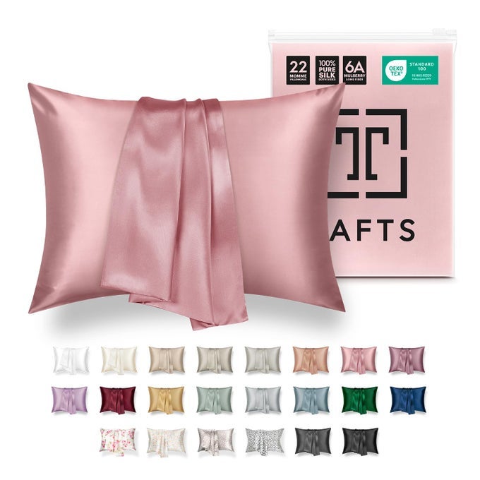 PILLOW CASES 22MM 100 PURE MULBERRY 6A SILK PILLOWCASE FOR HAIR SKIN WITH ZIPPER CLOSURE COOLING NATURAL ORGANIC DOUBLE SIDED SILK PILLOW CASE MISTY ROSE PINK QUEEN 20X30 1PC