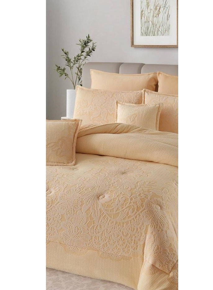 Xi Duo Duo Winter double bedspread, embroidered with soft velvet and luxurious fur to give you warmth and add beauty and elegance to your room, size 240*260 cm - Image 3
