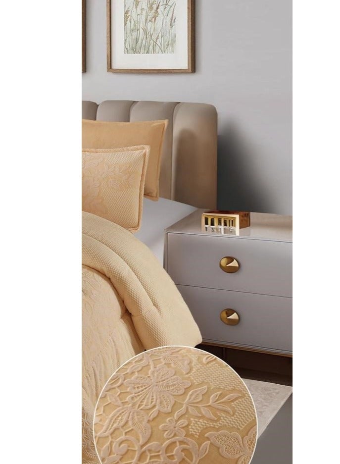 Xi Duo Duo Winter double bedspread, embroidered with soft velvet and luxurious fur to give you warmth and add beauty and elegance to your room, size 240*260 cm - Image 4