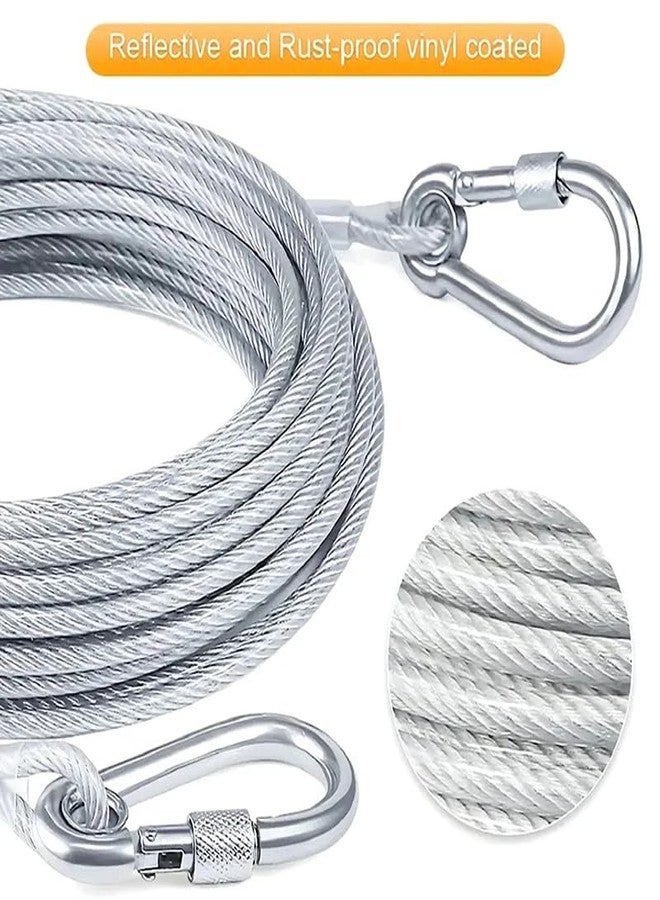 VIVITO Heavy-Duty Stainless Steel Clothesline with Carabiner Hooks | Rust-Proof Thick Laundry Drying Rope | Extra-Strong Clothes Line for Balcony, Camping, Dorm & Home Use (5 Meter- Pack of 1) - Image 2