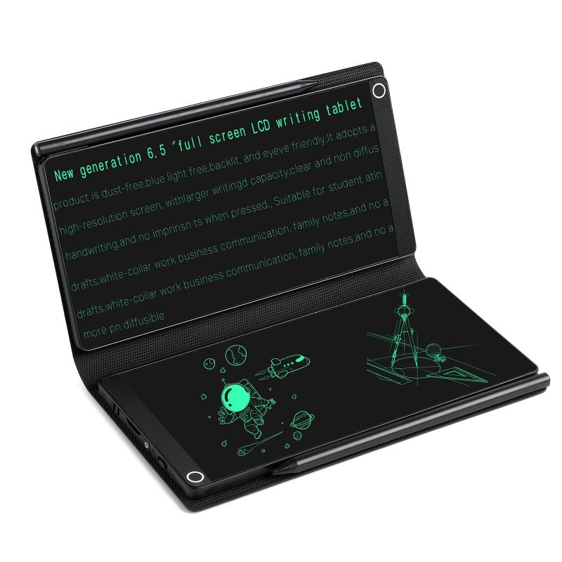 6.5 Inch Black Foldable LCD Writing Pad With One Click Erase Function - Image 1
