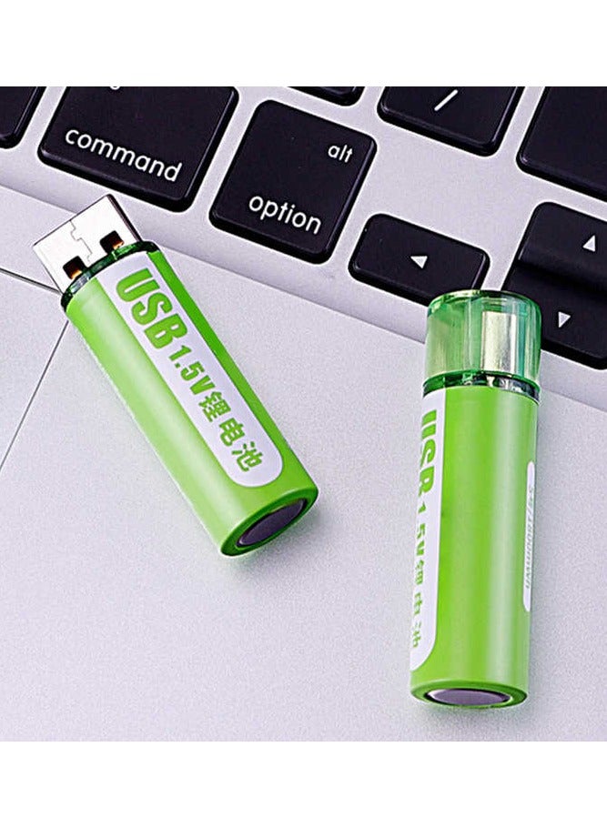 4 Pcs USB AA battery 1.2V 1800 Mah Rechargeable Battery Constant Voltage Output and Rapid Charging Capability LED Charging Indicator Light  - Image 1