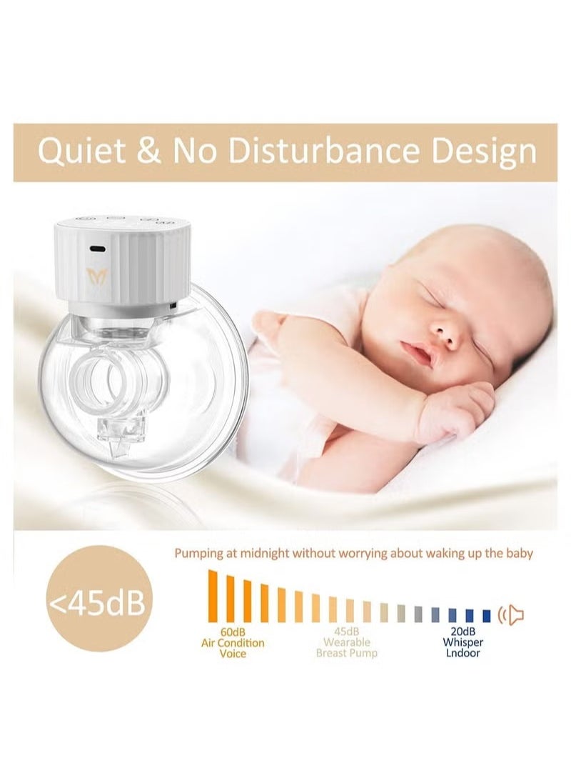 MIXDE Breast Pump, Wearable Breast Pump, Portable Hands-Free Electric Breast Pump 3 Modes 9 Levels Low Noise Large LCD with Timer Memory Backlight Function Rechargeable  - Image 4