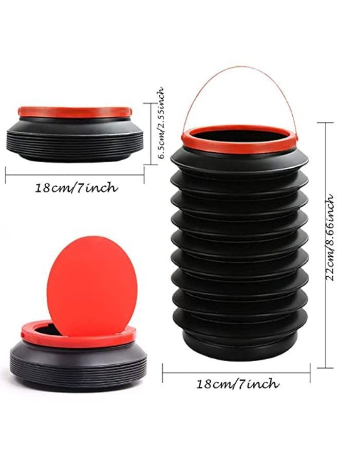 علبة قمامة السيارة بغطاء ، سلة مهملات صغيرة قابلة للطي للسيارة لصيد الأسماك والتخييم الداخلي في الهواء الطلق - Image 2