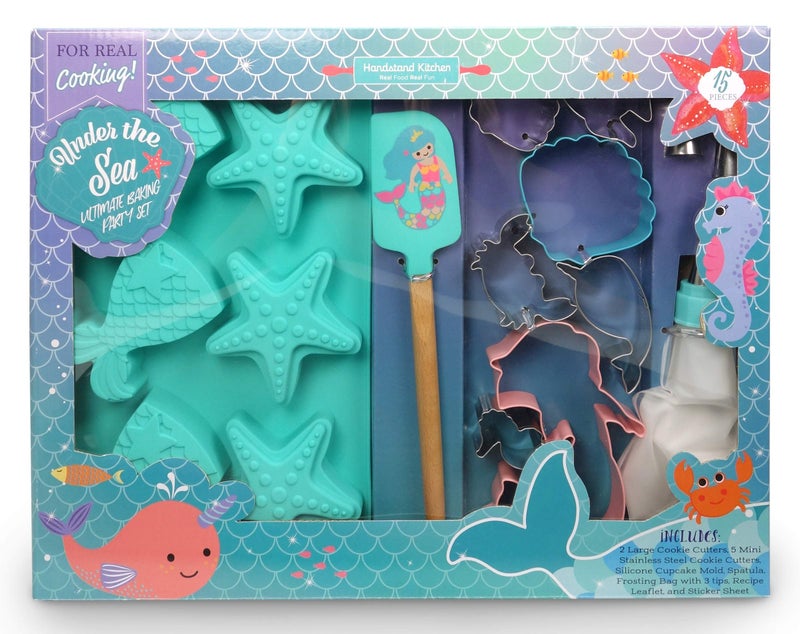 Handstand Kitchen Under the Sea 15piece Ultimate Mermaid and Sea Life Baking Party with Recipes