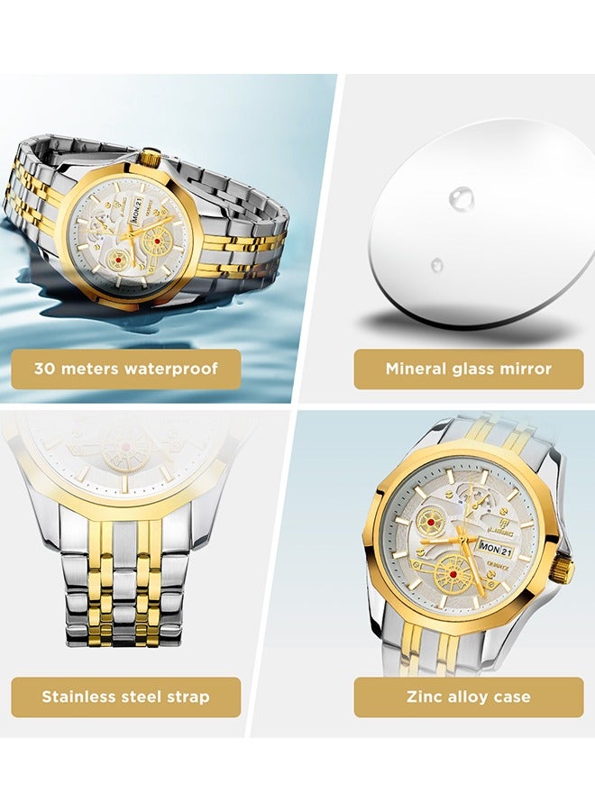 LIEBIG Casual Fashion men Display Stainless Steel Waterproof Wrist Watch for men - Image 2