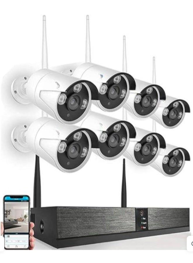 Wireless Security Camera System with Network Video Recorder, 8 HD 2MP Indoor and Outdoor Surveillance Cameras for Home, Office and Business Monitoring - Image 2