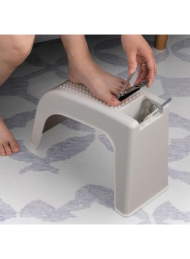 SYOSI Shower Foot Rest for Shaving, Non-Slip Pedicure Step Stool, Wall-Mounted Leg Shaving Aid for Bathroom, Anti-Slip Design for Safe and Comfortable Use, Durable Plastic Construction (White) - Image 5