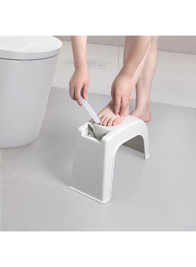 SYOSI Shower Foot Rest for Shaving, Non-Slip Pedicure Step Stool, Wall-Mounted Leg Shaving Aid for Bathroom, Anti-Slip Design for Safe and Comfortable Use, Durable Plastic Construction (White) - Image 3