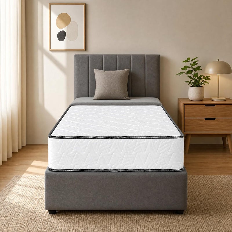 Premium Knitted Fabric Mattress with Breathable Soft Top and Temperature Regulating Foam Layer - Twin XL (120x200cm) - Image 1