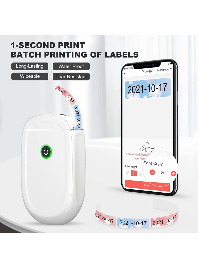 Generic - P11 Label Makers, Portable Thermal Sticker Printer Machine with Tape, Inkless & Wireless, Labelmaker for Home Edit and Office Organization (White) - Image 1