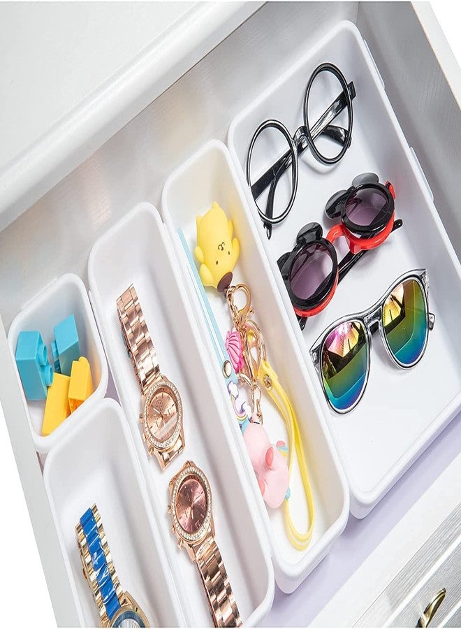 Surfexa 10pcs Household Drawer Organizers Dustproof Desk Stationery Storage Box Women Makeup Organizer for Kitchen Bathroom accessories | White - Image 3