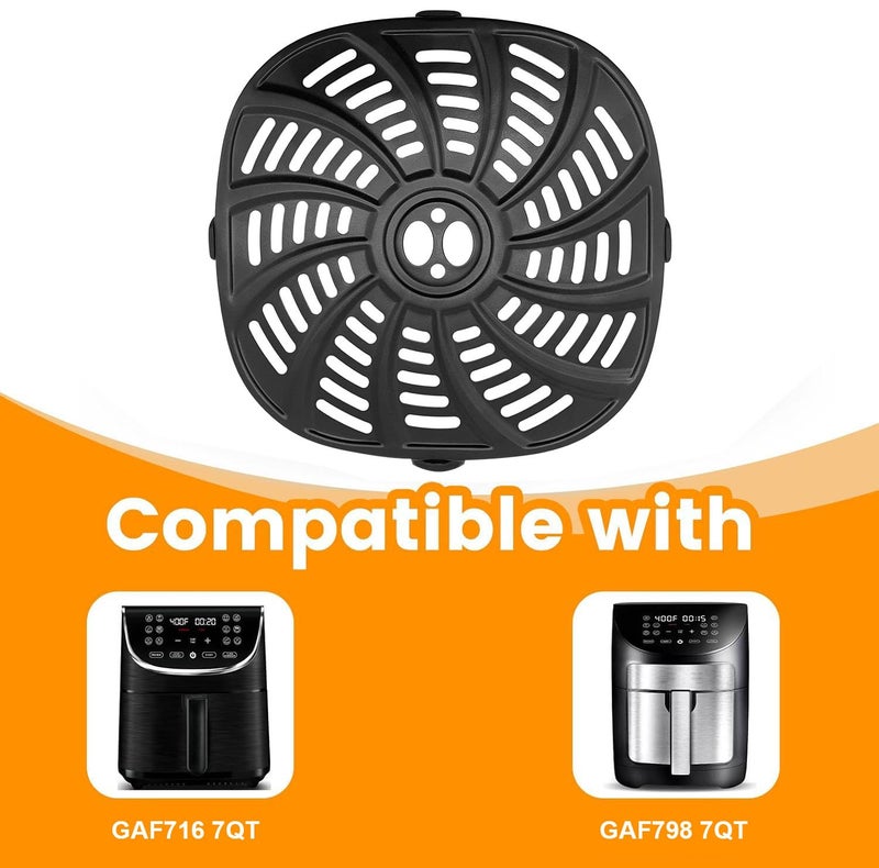 GXF Air Fryer Replacement Parts for Gourmia 7QT GAF798 GAF716 Air Fryer, Food Grade Nonstick 8.97''*8.97'' Air Fryer Accessories Rack Tray Grill Pan Grill Plate Crisper Plate, Dishwasher Safe - Image 3