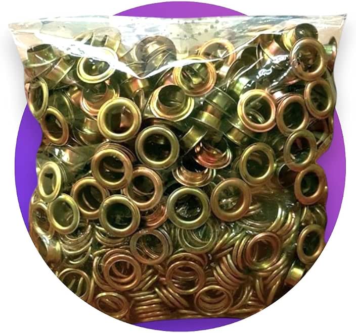 500 Pcs Metal Grommets 19mm Outer Diameter 12mm Inner Diameter Metal Ring for Leather Goods Shoes Grommet Eyelets for Shoes Clothes Handbag Fabric Curtains