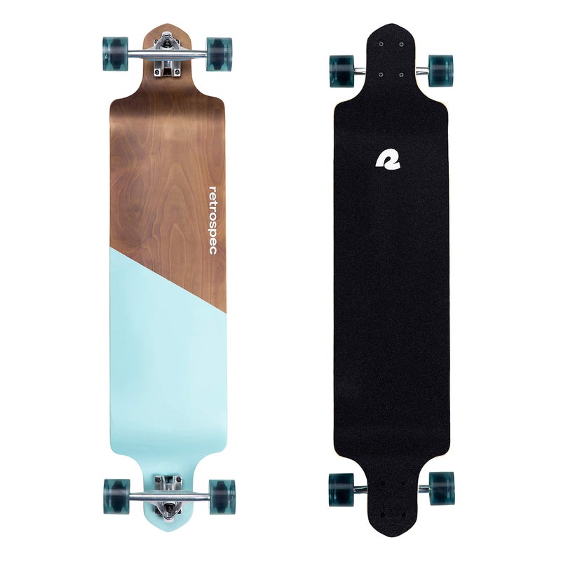 Retrospec Tidal Drop Down Longboard - 41in Adult Skateboard with 9-Ply Canadian Maple Deck, ABEC-9 Bearings & 85A PU Wheels for Cruising & Downhill - Extra Wide Stable Design - Image 1