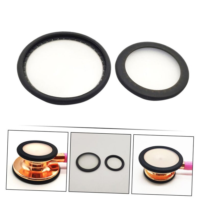 2 Sets Stethoscope Diaphragm Replacement Covers Cardiology Parts Clear Color - Image 5