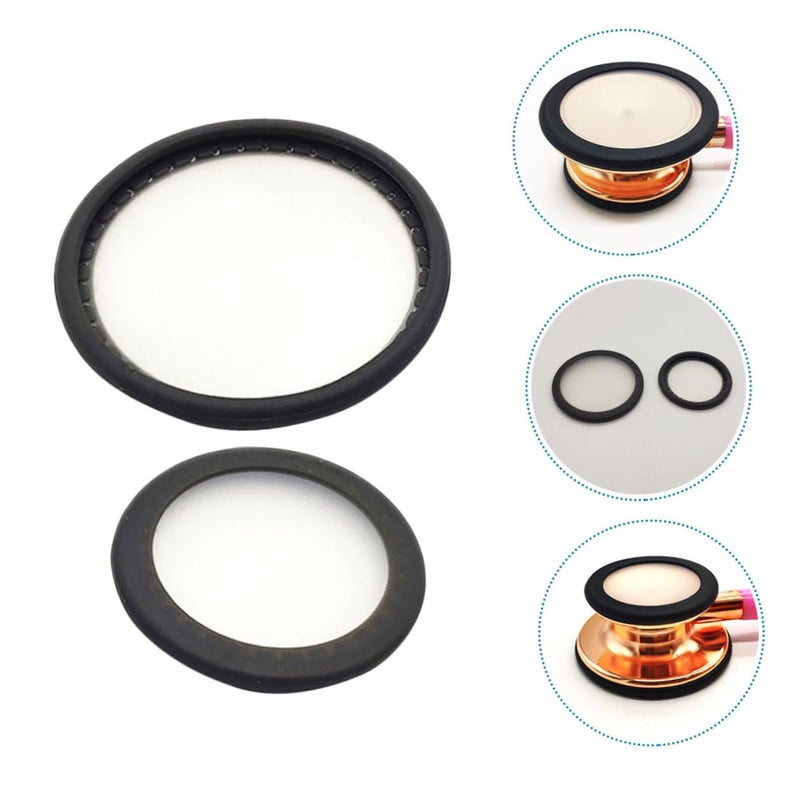 2 Sets Stethoscope Diaphragm Replacement Covers Cardiology Parts Clear Color - Image 4