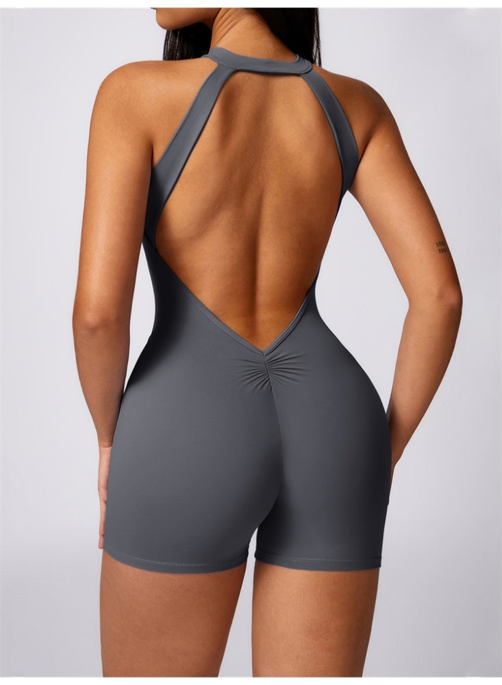 general Zipper Gym Jumpsuit Women Backless Sport Bodysuit Workout Jumpsuits Fitness Clothes Sportwear - Image 2