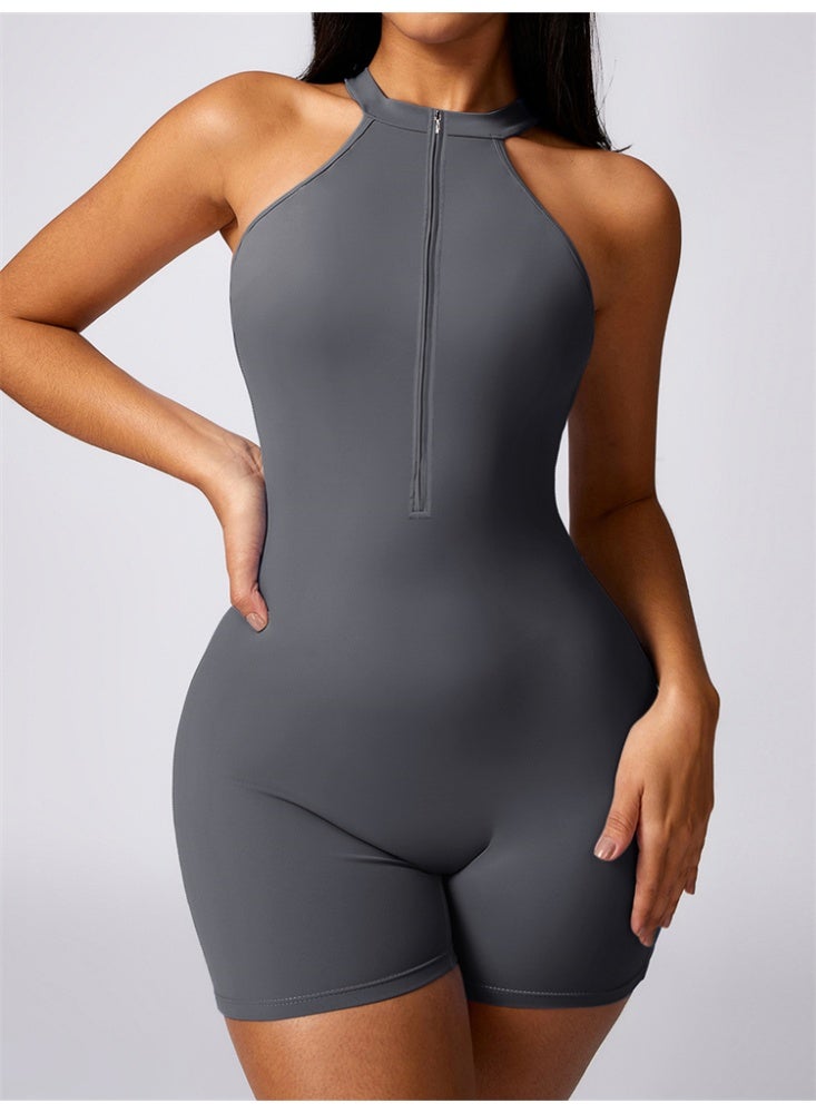 general Zipper Gym Jumpsuit Women Backless Sport Bodysuit Workout Jumpsuits Fitness Clothes Sportwear - Image 1