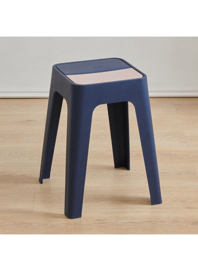 DANUBE HOME Hattem Stool Light Weight Single Backless Chair PP Material Modern Design 1 Seater Chair For Living Room Dining Room Indoor Furniture L28xW28xH47cm -Blue 