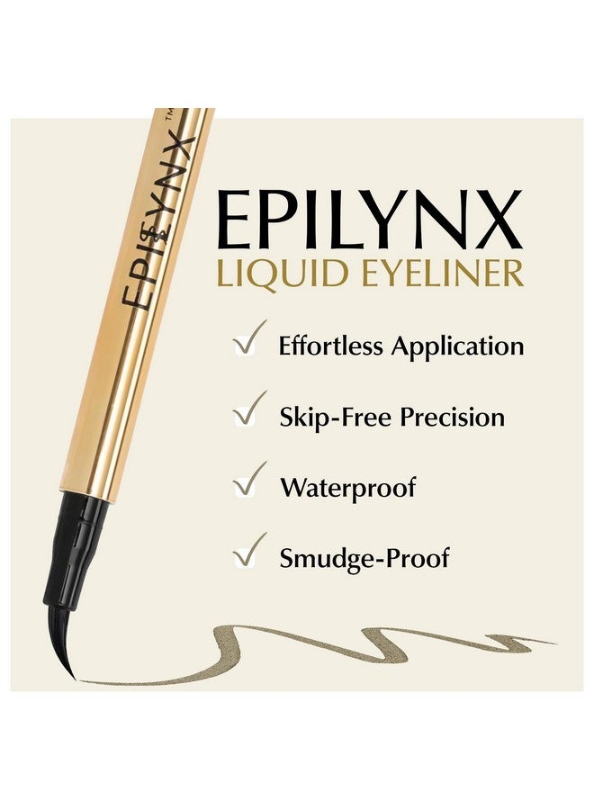 EPILYNX Waterproof Eyeliner - Smudge-Proof Liquid Eyeliner Pen with Precision Tip for Smooth, Long-Lasting Application - Vegan, Hypoallergenic & Gluten-Free Eye Liner - 2mL Brown - Image 2