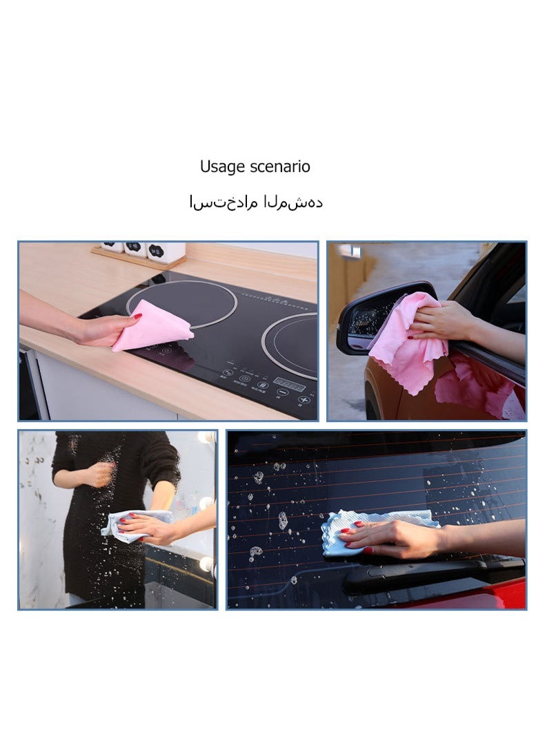 3-Piece Set Of Fish Scale Ultra-Fine Fiber Cloth, 30x40cm, Nano Level Non-Woven Fabric, Suitable For Glass, Windows, Mirrors, Screens, Kitchens  - Image 4