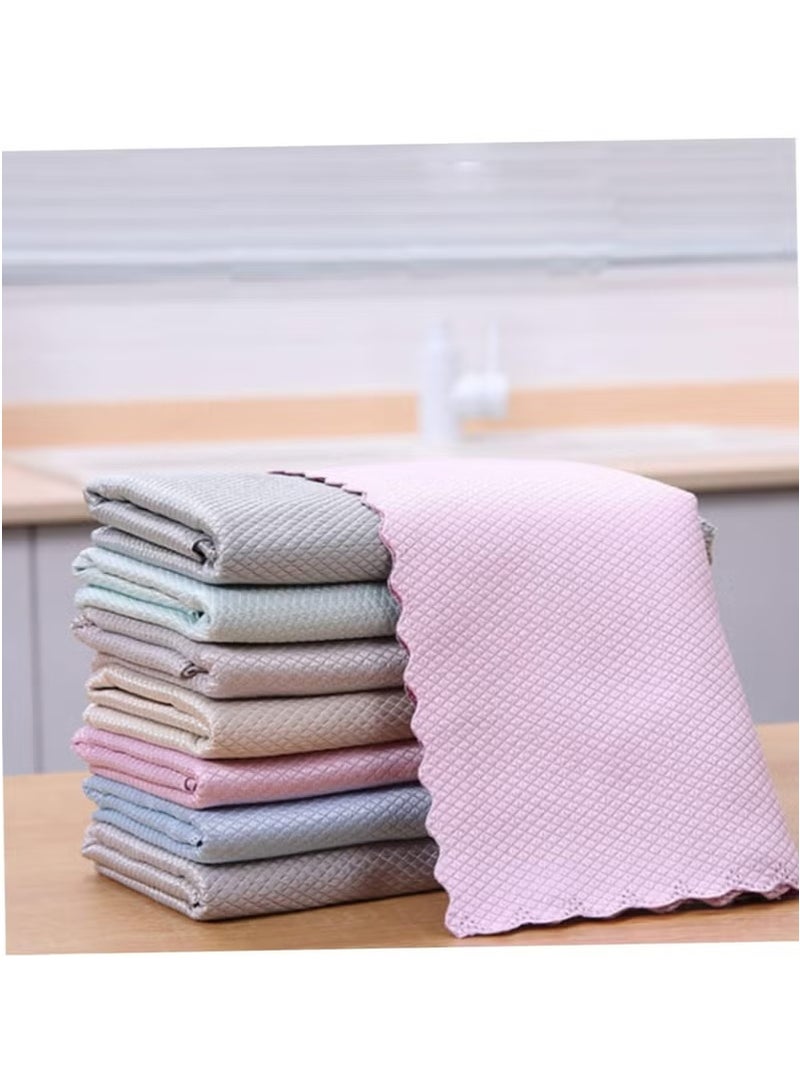 3-Piece Set Of Fish Scale Ultra-Fine Fiber Cloth, 30x40cm, Nano Level Non-Woven Fabric, Suitable For Glass, Windows, Mirrors, Screens, Kitchens  - Image 2