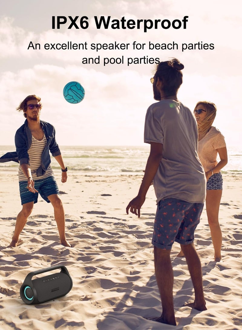 Tronsmart Bluetooth Speaker, Bang Mini Portable Party Speaker,50W Bluetooth 5.3, Beat-driven Light Show, Stereo Sound, 8000mAh Battery with Power Bank, IPX6 Waterproof, NFC, TF Card, AUX, Outdoor Speaker Black - Image 5