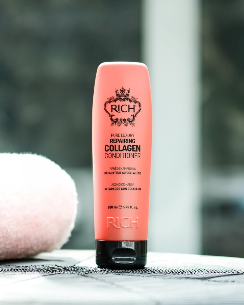RICH Pure Luxury Repairing Collagen Conditioner for Dry & Damaged Hair - Deep Conditioning & Moisturizing Hair Repair Treatment - Hair Proteins, Collagen, Marula Oil & Macadamia Nut Oil - 6.75 Oz - Image 2