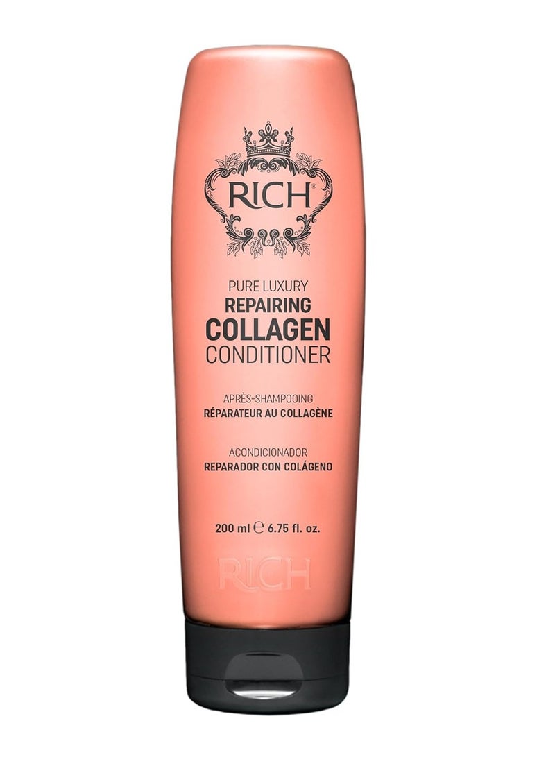 RICH RICH Pure Luxury Repairing Collagen Conditioner for Dry & Damaged Hair - Deep Conditioning & Moisturizing Hair Repair Treatment - Hair Proteins, Collagen, Marula Oil & Macadamia Nut Oil - 6.75 Oz - Image 1