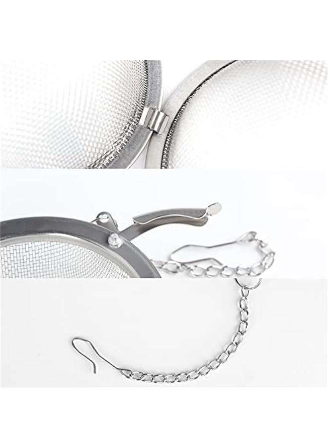 Snap Ball Tea Strainer,  3 Pack Premium Stainless Steel Tea Infuser with Handle for Loose Leaf Tea Fine Mesh Tea Balls Filter Infusers - Image 4
