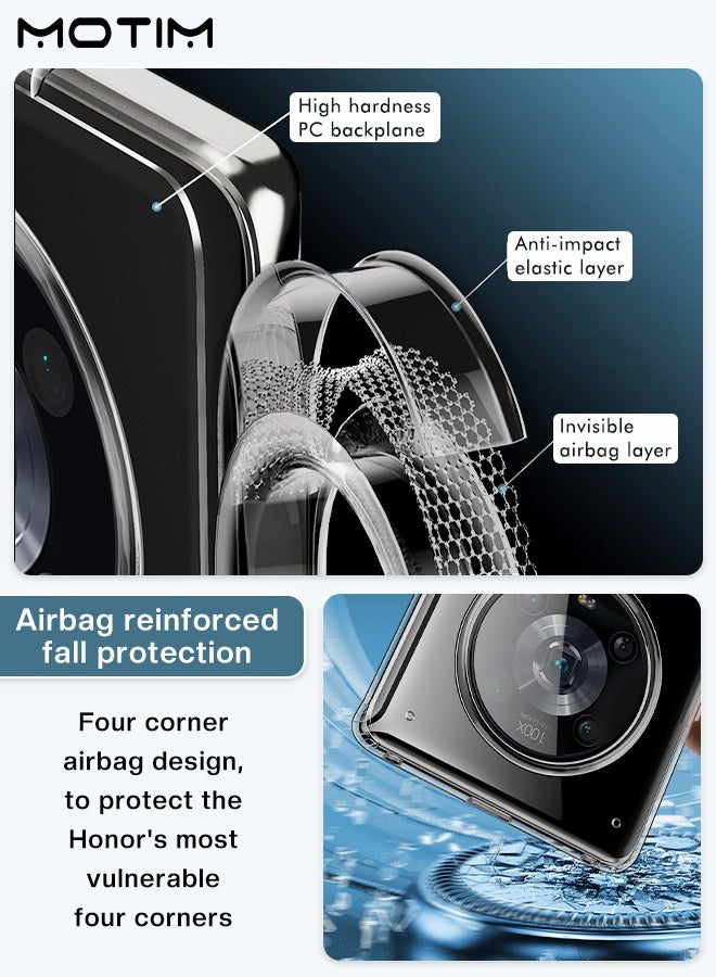 Motim Phone Case Compatible for Huawei Honor Magic 4/4 Pro Transparent Hard PC Back Soft TPU Bumper Airbag Shockproof Slim Cover - Image 3